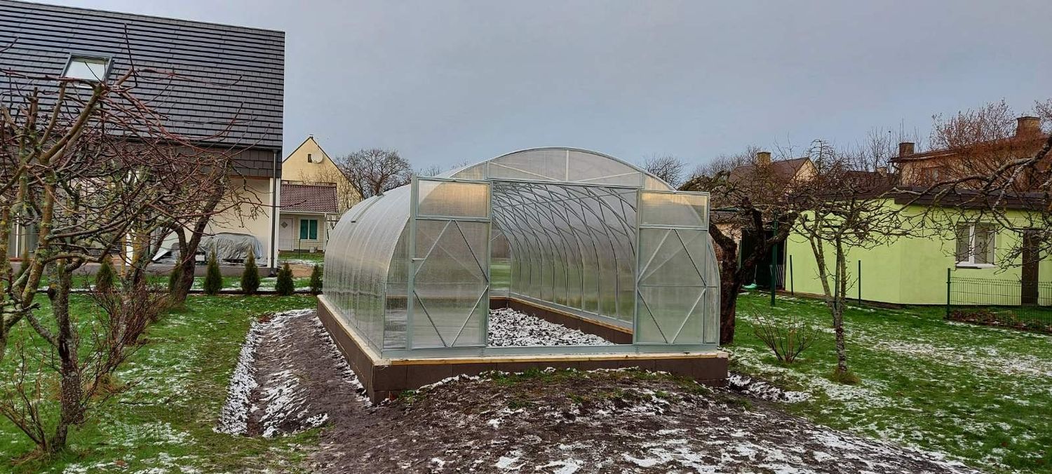 Gewächshaus EcoSlider | ES 4.0 m | Vormontierte Serie | Die robuste zuverlässige, stabile Prefab-Gewächshauslösung für Ihren Garten | Doppeltür ab 2999 €