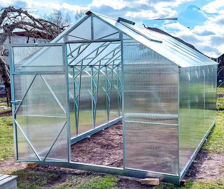 Gewächshaus | Polycarbonat 6/8/10mm | EcoSlider Dach EH 2,5 m | Vorgefertigtes robust &amp; langlebig