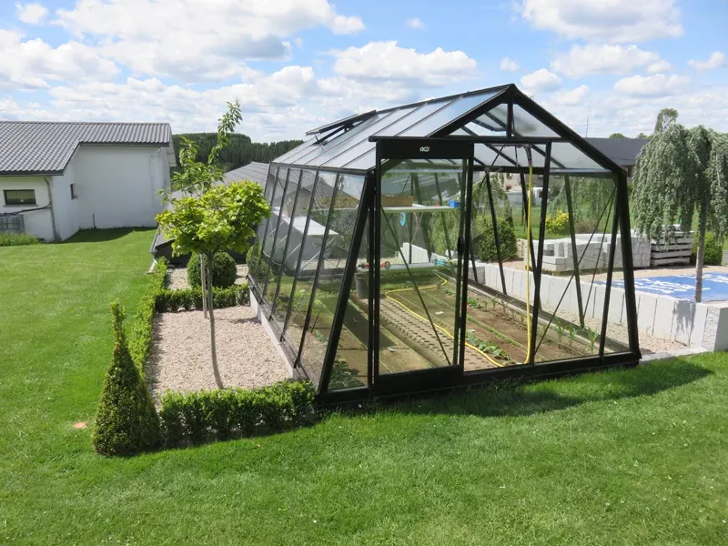​​​ACD Glasgewächshaus S106 - 3,06 x 4,45m - Blackline