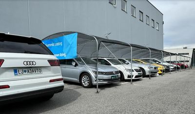 Autoschutz Schutznetz‑Konstruktion aus Metall