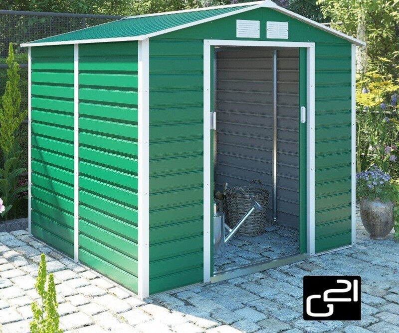 Metall Gartenhaus/Schuppen 3,67 m² - 2,0 x 1,8 m - Grün