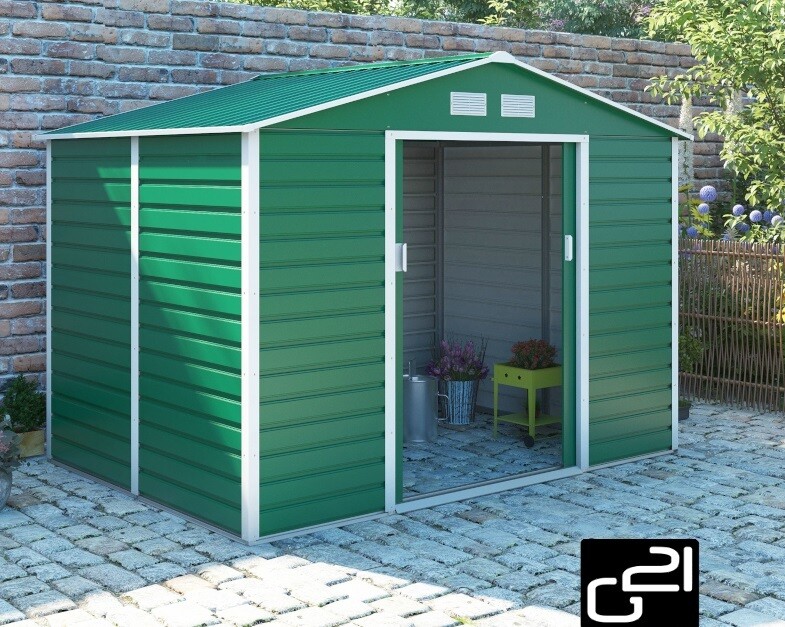 Metall Gartenhaus/Schuppen 4,84 m² - 2,7 x 1,8 m - Grün