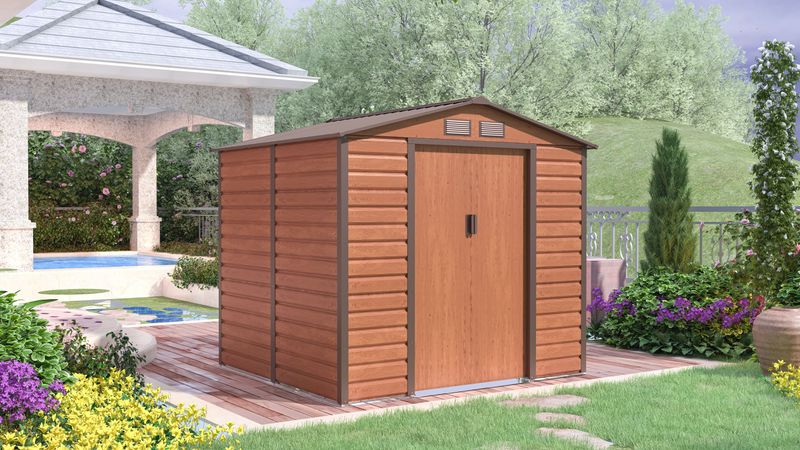 Metall Gartenhaus/Schuppen 3,67 m² - 2,0 x 1,8 m - Braun