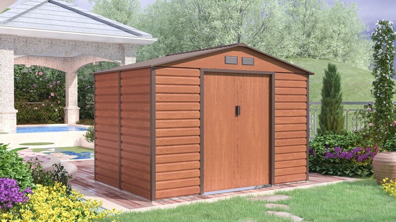 Metall Gartenhaus/Schuppen 4,84 m² - 2,7 x 1,8 m - Braun