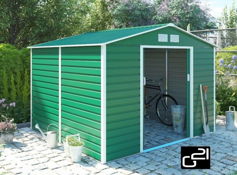 Metall Gartenhaus/Schuppen 6,54 m² - 2,7 x 2,5 m - Grün