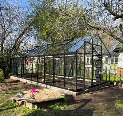 Glas - Gewächshaus EcoSlider 3,0 m breit – 4 mm Sicherheitsglas EcoSlider Glas Gewächshaus im Garten – modernes Design