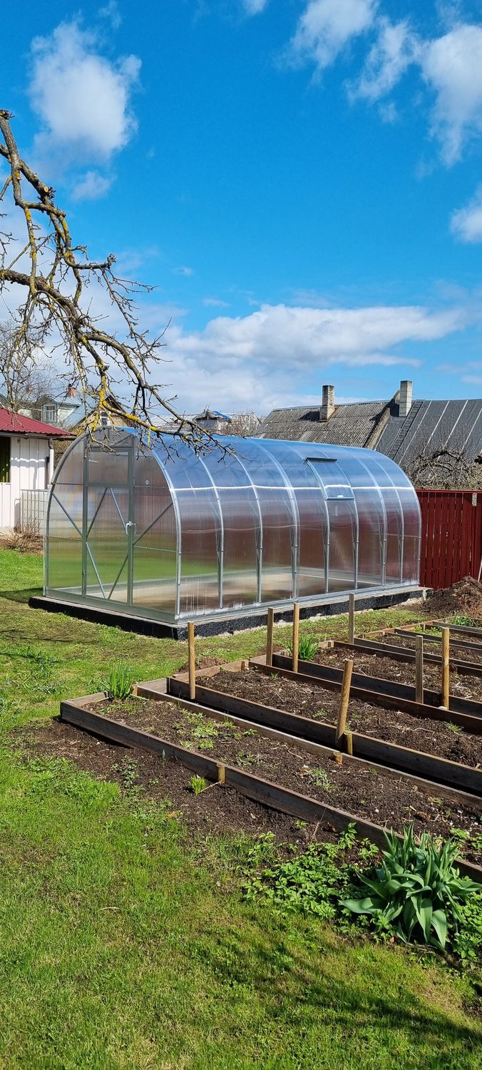 EcoSlider ES Polycarbonat-Gewächshaus – 2,0 m breit | Vormontiert