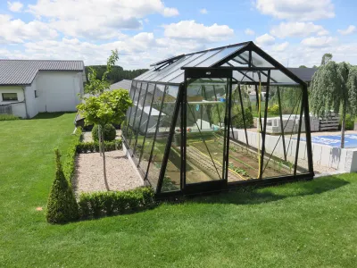 ​​​ACD Glasgewächshaus S106 - 3,06 x 4,45m - Blackline