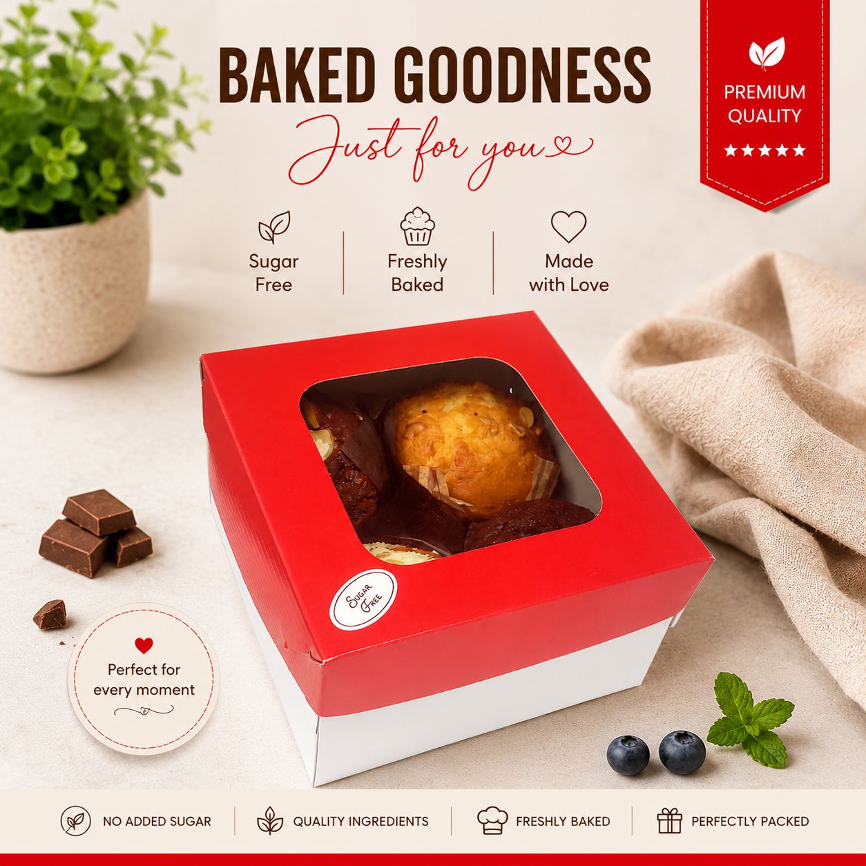 Muffins (minimum 4 pieces choose flavor/s)