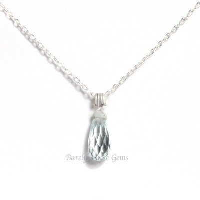Aquamarine, Sterling Silver, Necklace