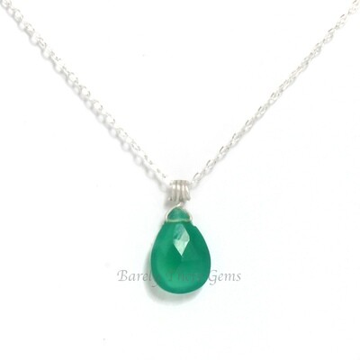 Green Onyx, Sterling Silver, Necklace