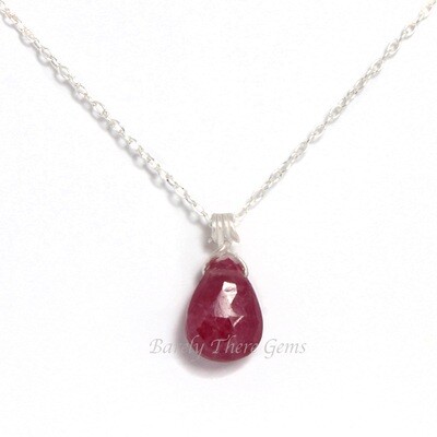 Ruby, Sterling Silver, Necklace