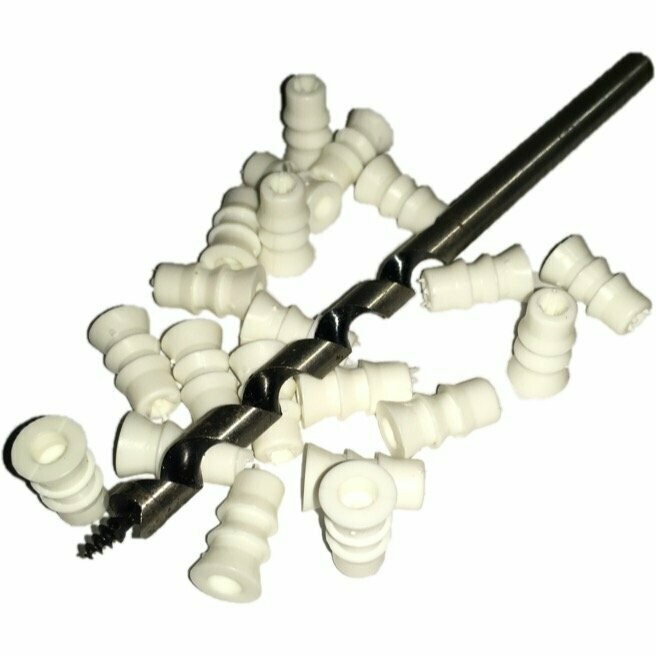 Injecteur Huisserie Blanc ø 6,5 mm x 100 + 1 mèche