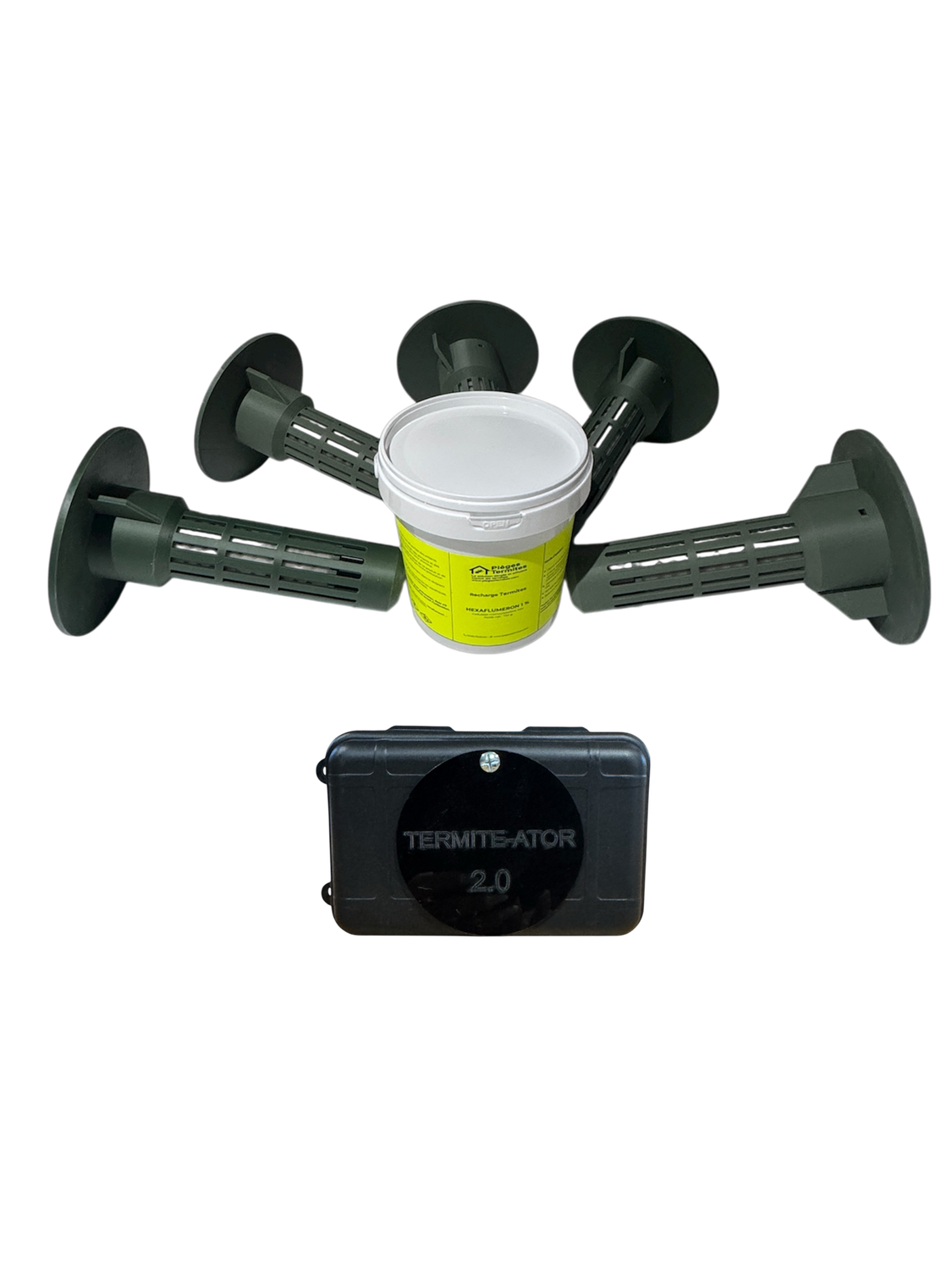 Kit Complet Sol & Mur : 10 Pièges Termite-Ator + Pâte Curative 750 g + Boîtier Mural 2.0