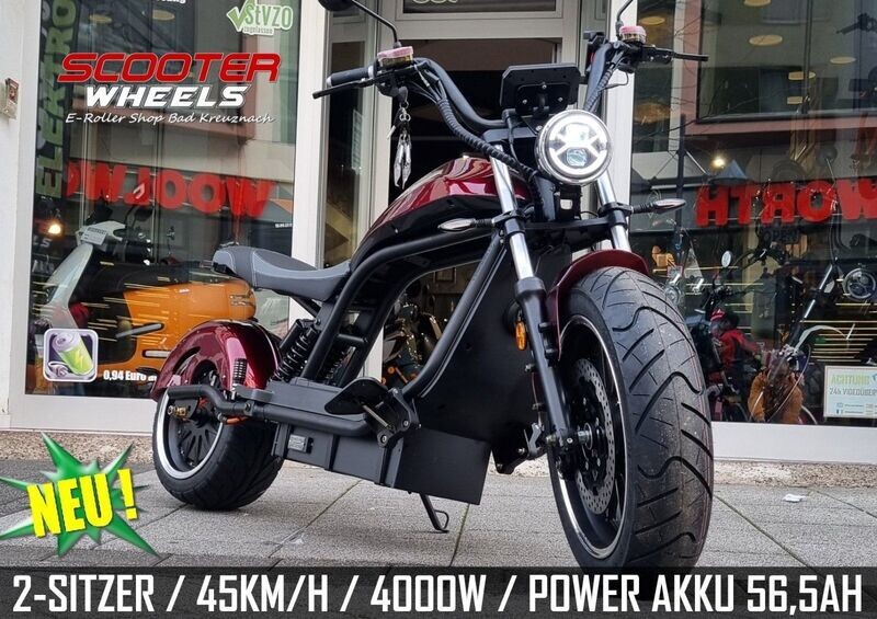 ⚡NEU ⚡City Twister 6.0 DUO E-Chopper  2- Sitzer 3000W 45km/h Power Akku 60V / 56,5 ah bis zu 100km Reichweite