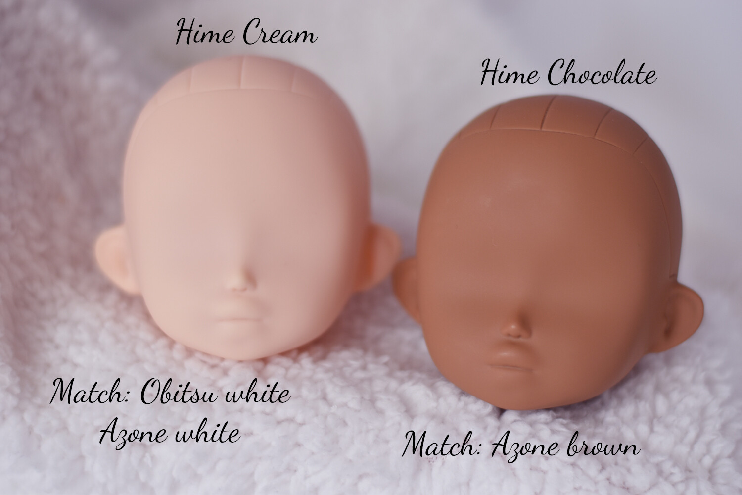 Hime Blank vinyl head for DIY - Color Options: Cream or Chocolate