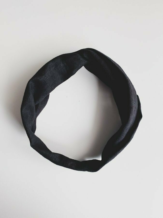 Haarband met ijzerdraad Linnen Zwart