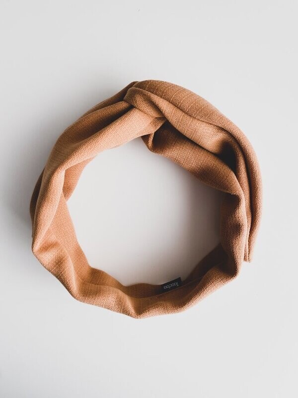 -50% Haarband met ijzerdraad | Tencel | Pastel Bruin