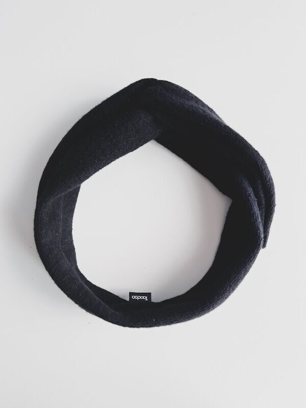 -50% Warme Haarband met ijzerdraad | Bio Katoen & Wol | Zwart