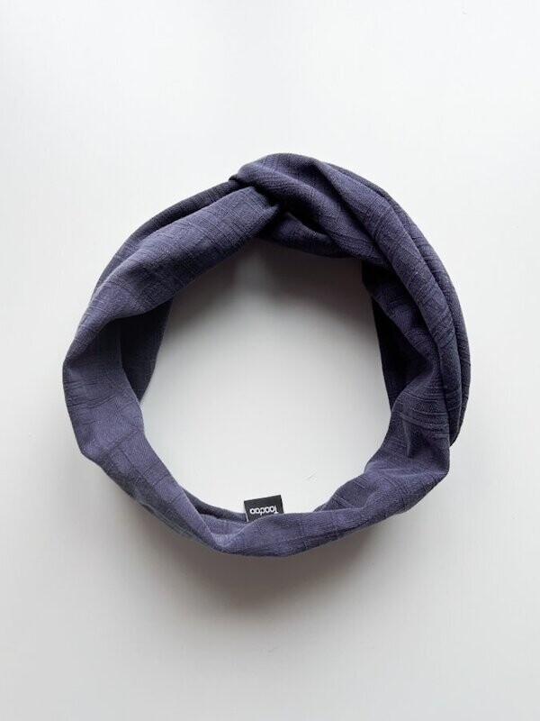 -50% Haarband met ijzerdraad | Tencel | Donker Blauw
