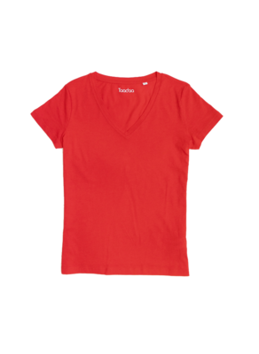 -50% Zelf samenstellen | Bio T-shirt Helder Rood DAMES