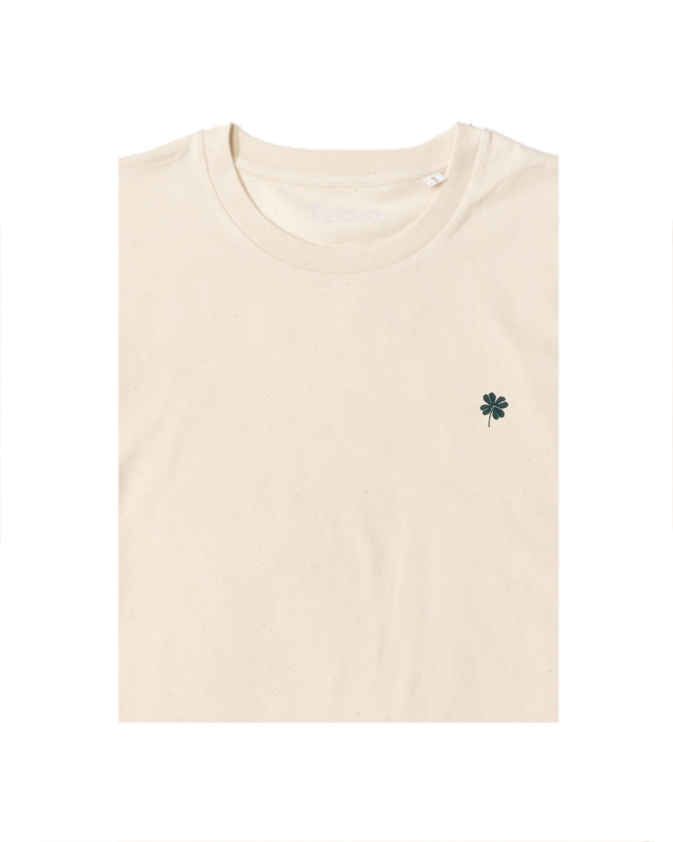 Bio T-shirt - Klavertje 4 - UNISEX, Kleur T-shirt: Puur Katoen