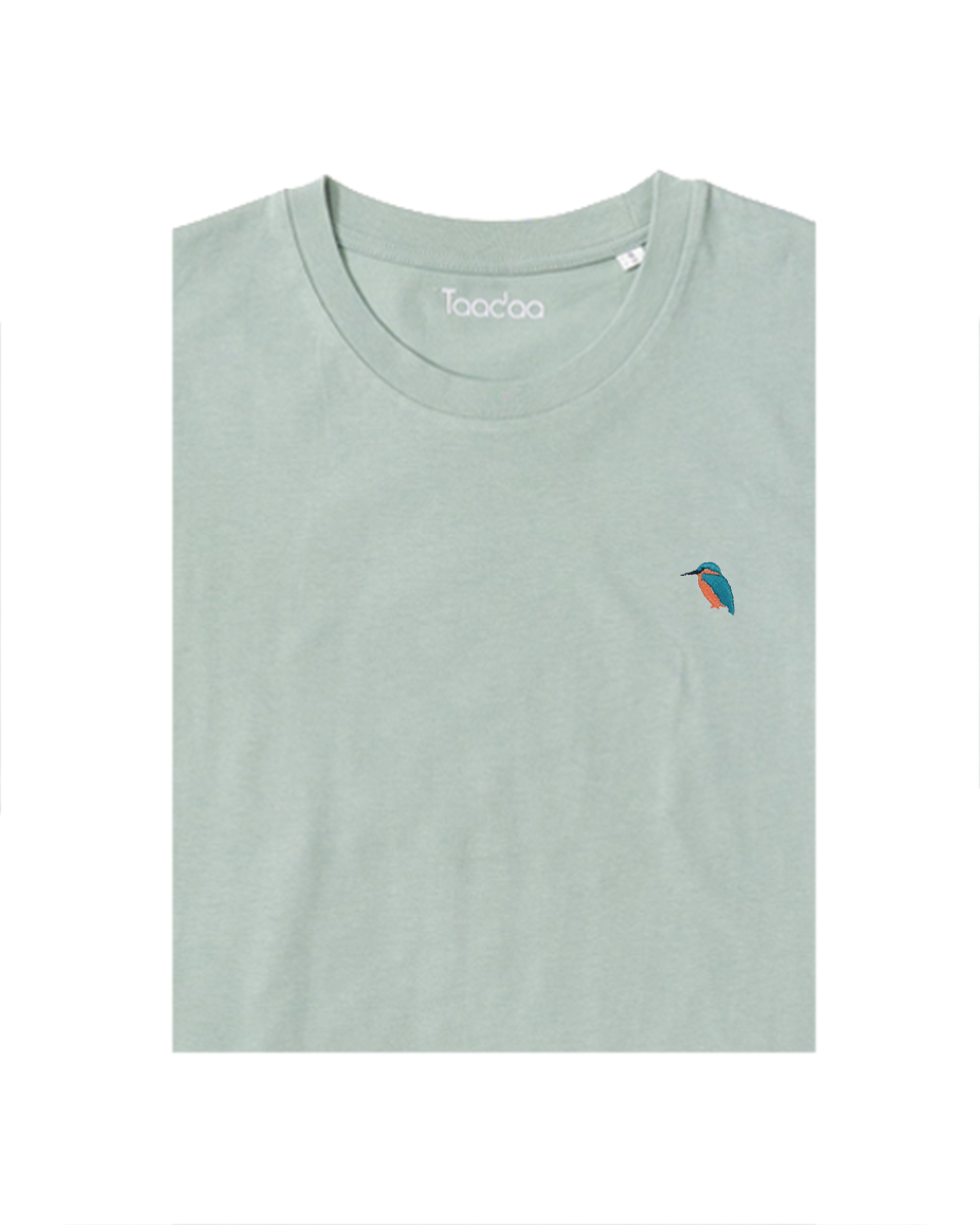 Bio T-shirt - IJsvogel - UNISEX, Kleur T-shirt: Aloe