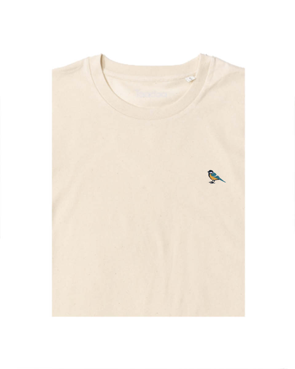 Bio T-shirt - Koolmees - UNISEX, Kleur T-shirt: Puur Katoen