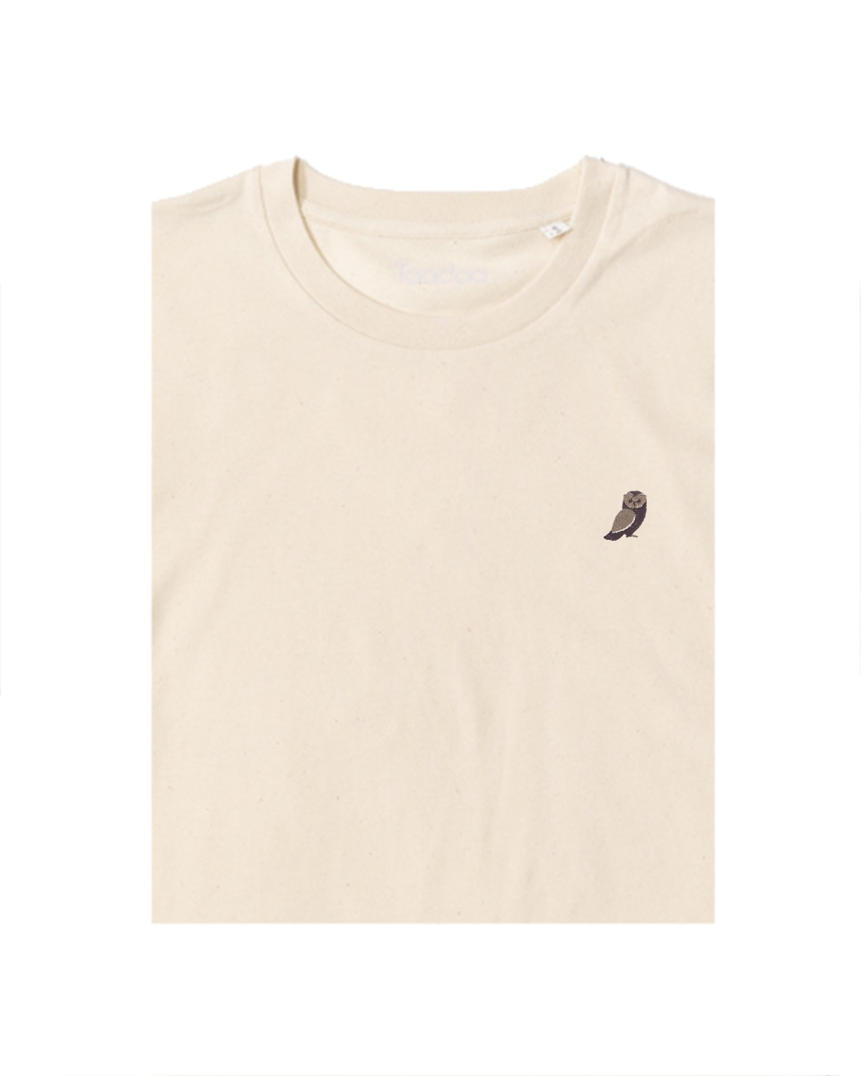 Bio T-shirt - Uil - UNISEX, Kleur T-shirt: Puur Katoen