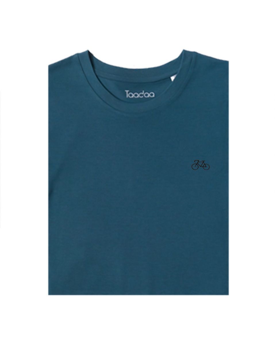 Bio T-shirt - Fiets - UNISEX, Kleur T-shirt: Oceaan