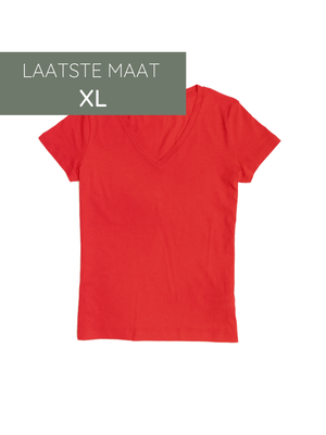 -50% Zelf samenstellen | Bio T-shirt Helder Rood DAMES