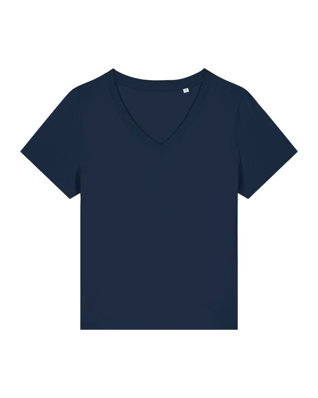Zelf samenstellen | Bio V-Hals T-shirt Donker Blauw DAMES