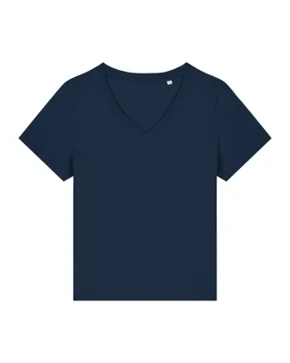 Zelf samenstellen | Bio V-Hals T-shirt Donker Blauw DAMES