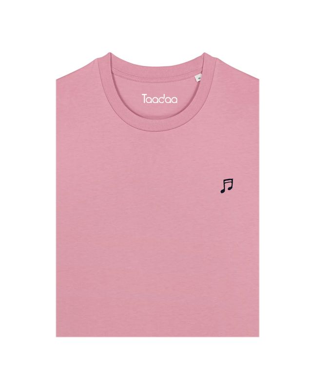 UNISEX Bio T-shirt - Muzieknoot, Kleur T-shirt: Oud Roze