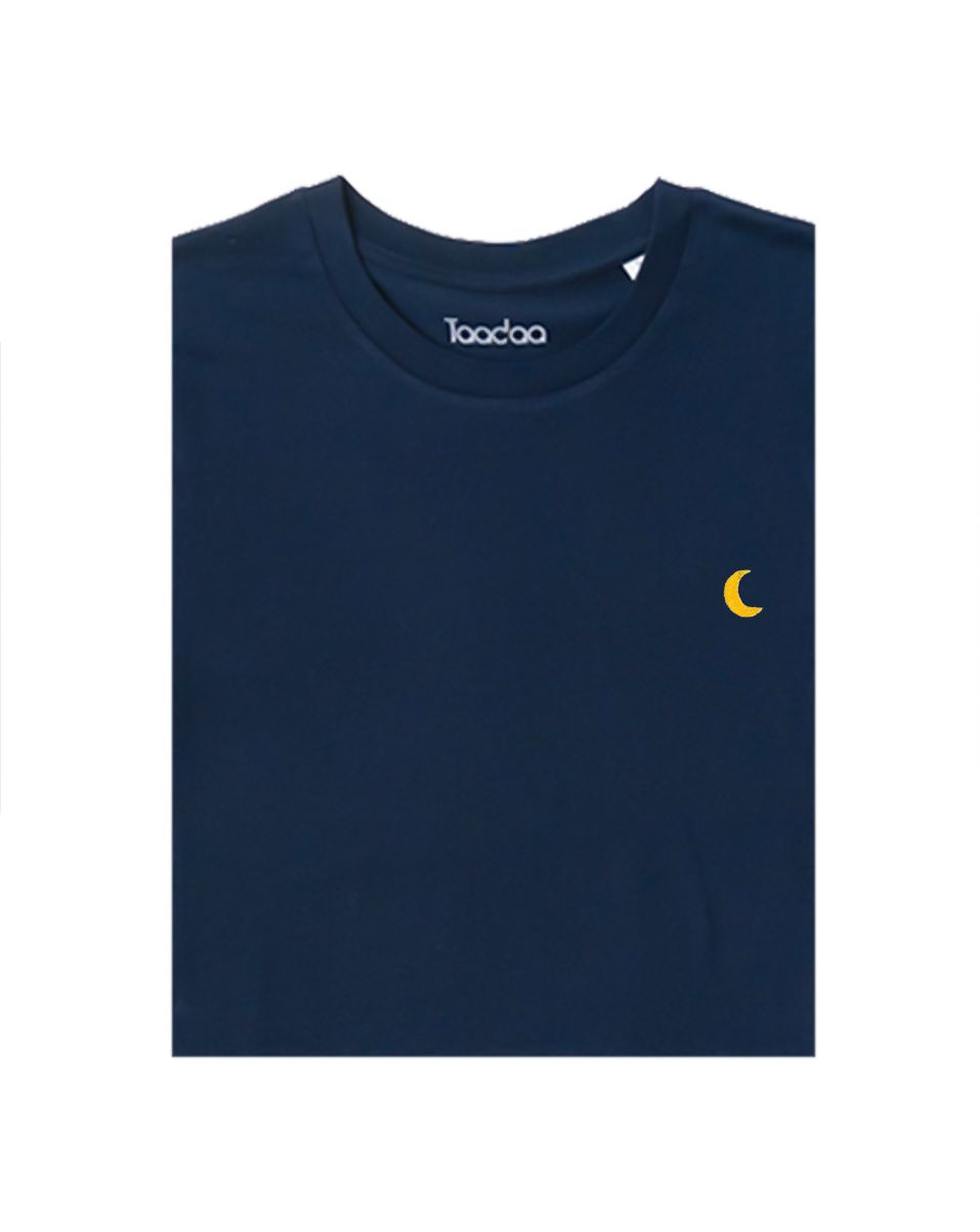 Bio T-shirt - Maan - UNISEX, Kleur T-shirt: Donker Blauw