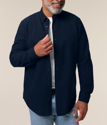 -10% Kies je icoontje | Bio Blouse Donker Blauw HEREN | maat S + M