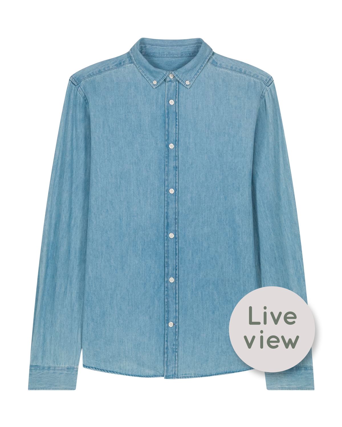 Zelf samenstellen | Bio Blouse Licht-Denim HEREN