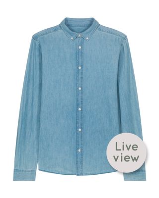 Zelf samenstellen | Bio Blouse Licht-Denim HEREN