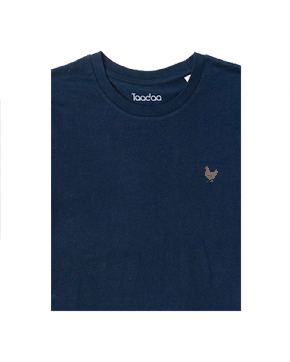 Bio T-shirt - Kip - UNISEX, Kleur T-shirt: Donker Blauw