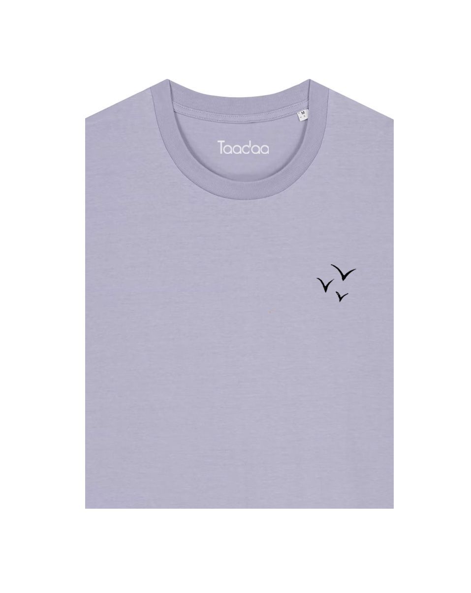 Bio T-shirt - Vogelvrij - UNISEX, Kleur T-shirt: Lavendel