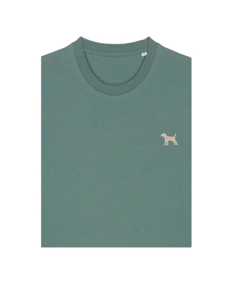 Bio T-shirt - Hond - UNISEX, Kleur T-shirt: Zee Groen