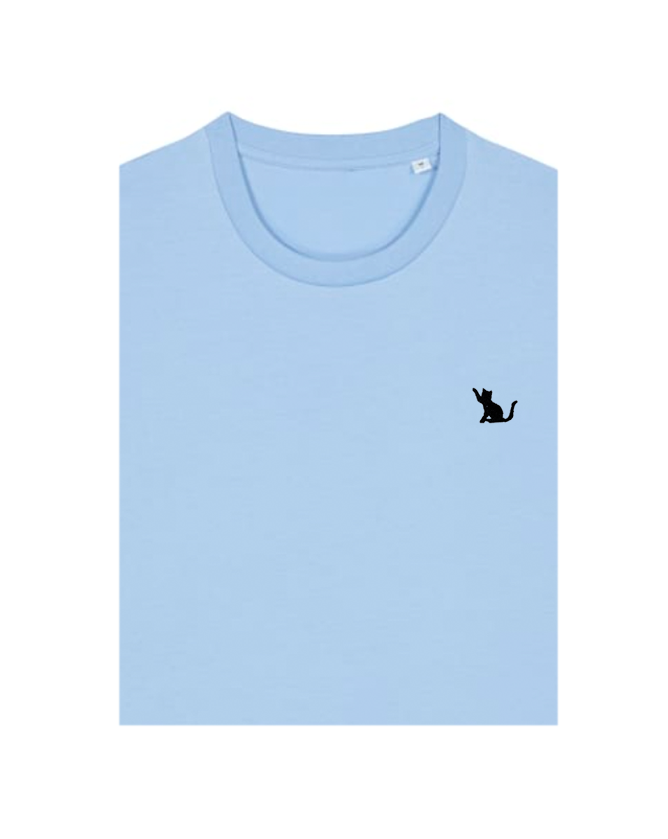 Bio T-shirt - Kat - UNISEX, Kleur T-shirt: Fris Blauw
