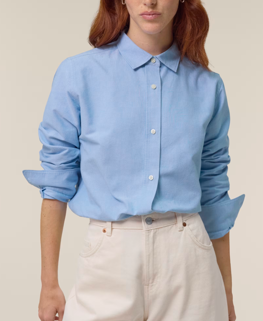 NIEUW! Zelf samenstellen | Bio Blouse Fris Blauw DAMES