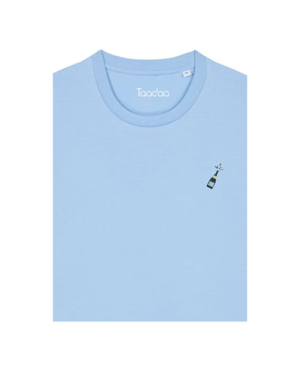 Bio T-shirt - Champagne - UNISEX, Kleur T-shirt: Fris Blauw