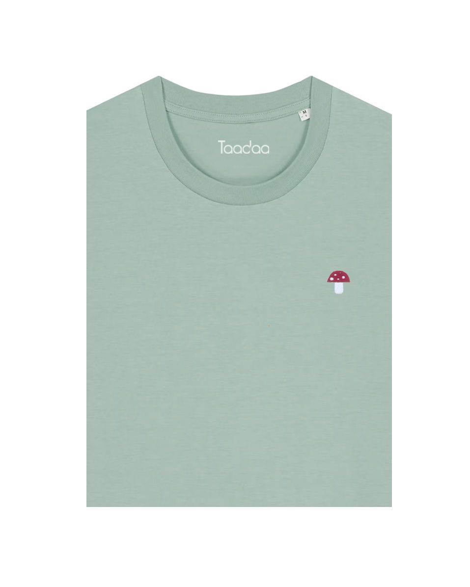 Bio T-shirt - Paddenstoel - UNISEX, Kleur T-shirt: Aloe Groen