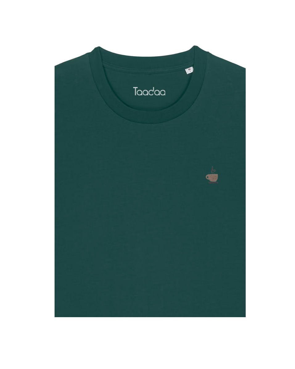 Bio T-shirt - Kopje Koffie - UNISEX Bio T-shirt - Kopje Koffie - UNISEX, Kleur T-shirt: Donker Groen