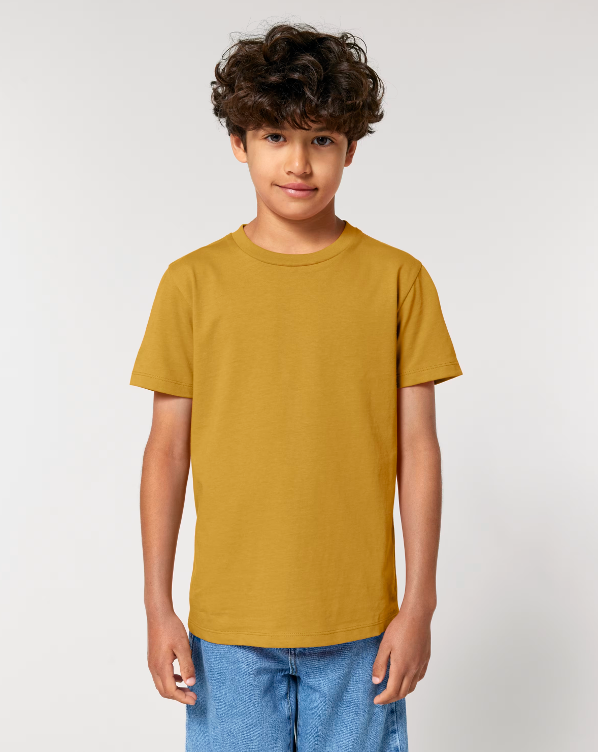 NIEUW! Zelf Samenstellen | Bio T-shirt Oker Geel KIDS