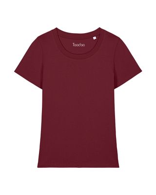 NIEUW MODEL Zelf samenstellen | Bio T-shirt Bordeaux Rood DAMES