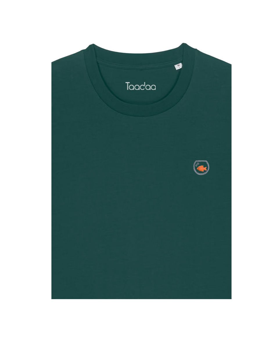 Bio T-shirt - Vis - UNISEX, Kleur T-shirt: Donker Groen