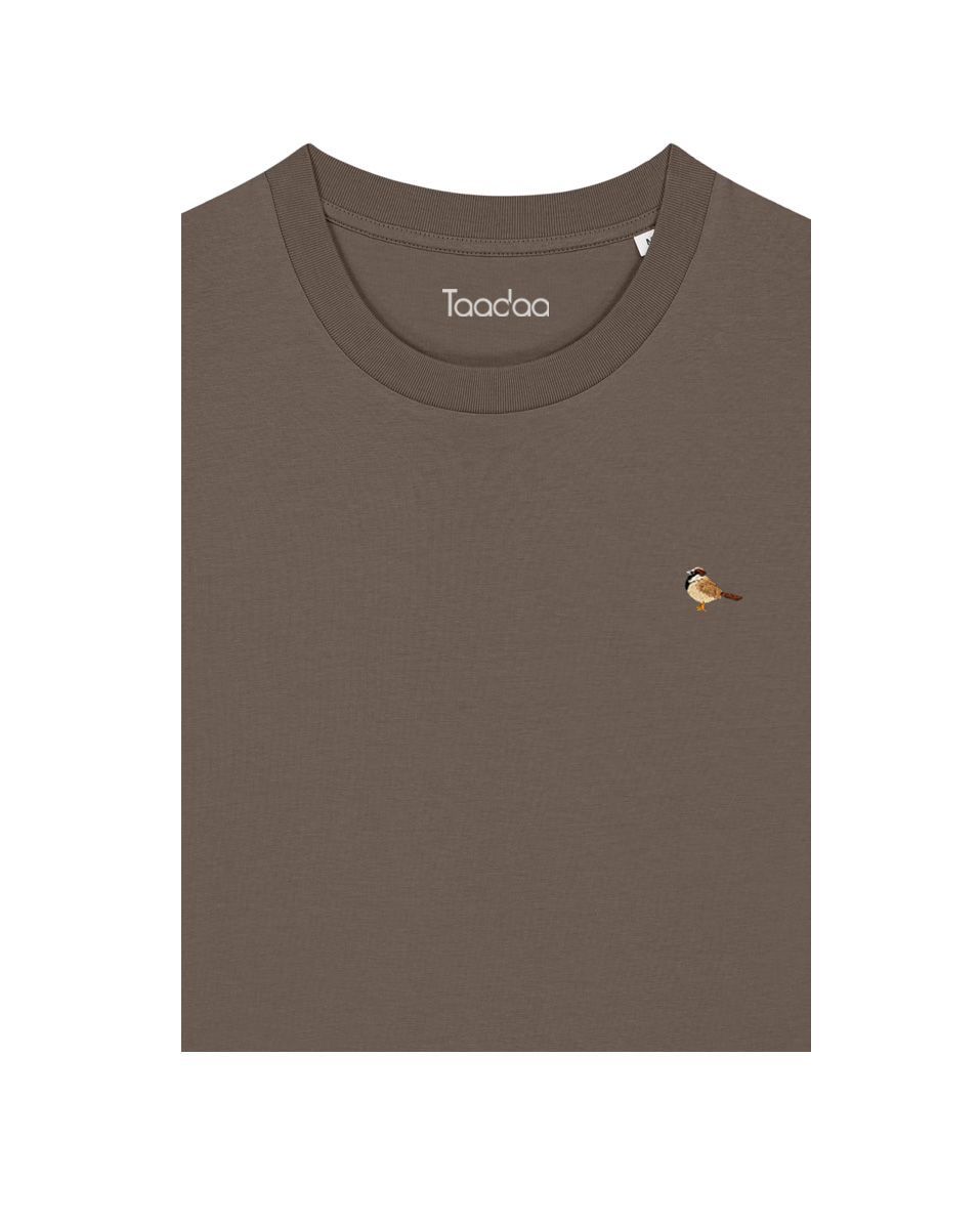 Bio T-shirt - Huismus - UNISEX, Kleur T-shirt: Mokka bruin